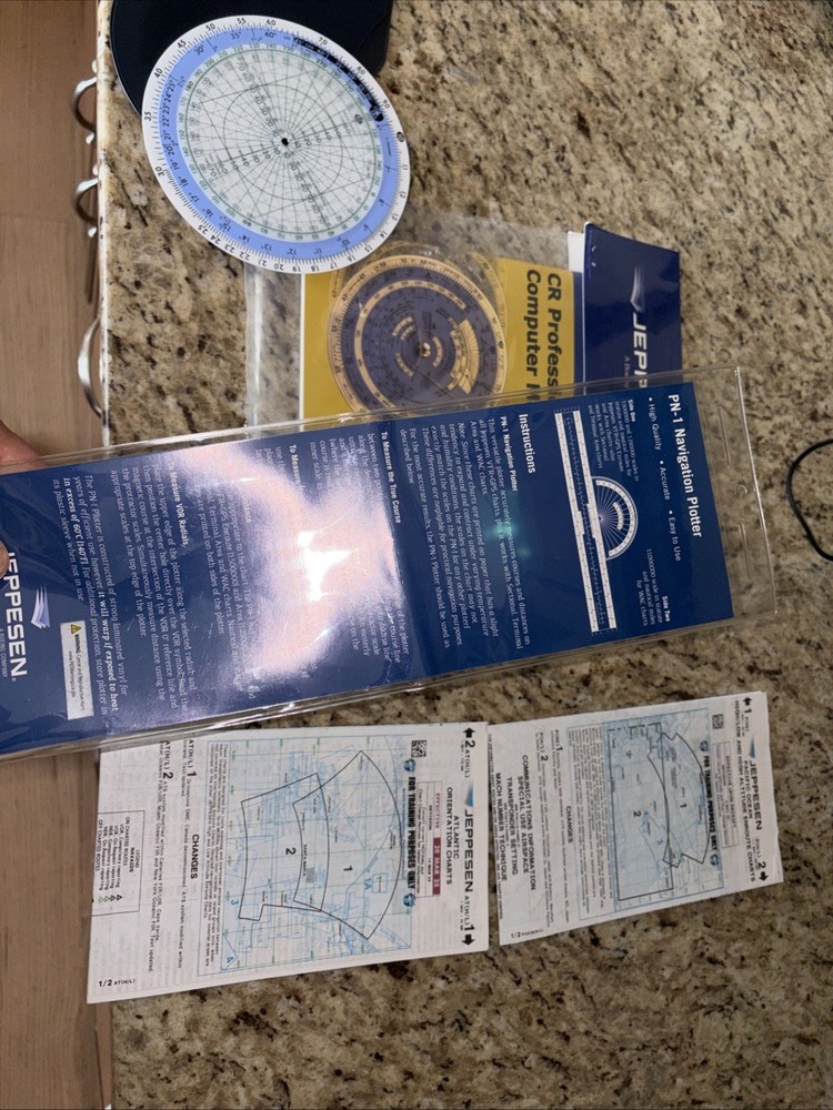 BUNDLE Jeppesen Slide Graphic Compute, Rotating Plotter(e6B), Charts