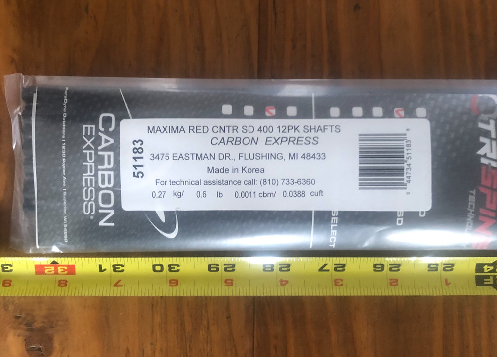 Carbon Express Arrows Maxima RED ZONE SD .400 SPINE (12 PACK) - 51183 W-INSERTS