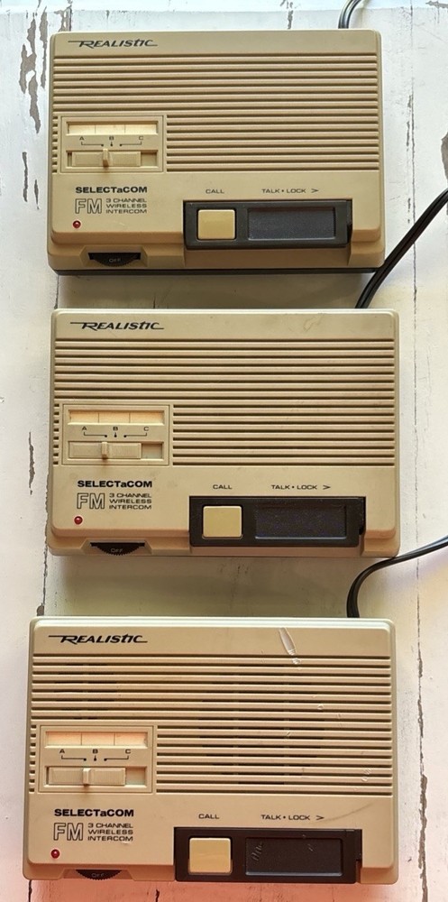 Realistic Intercom System Vintage Three Pack 3 Channel Wireless Intercom