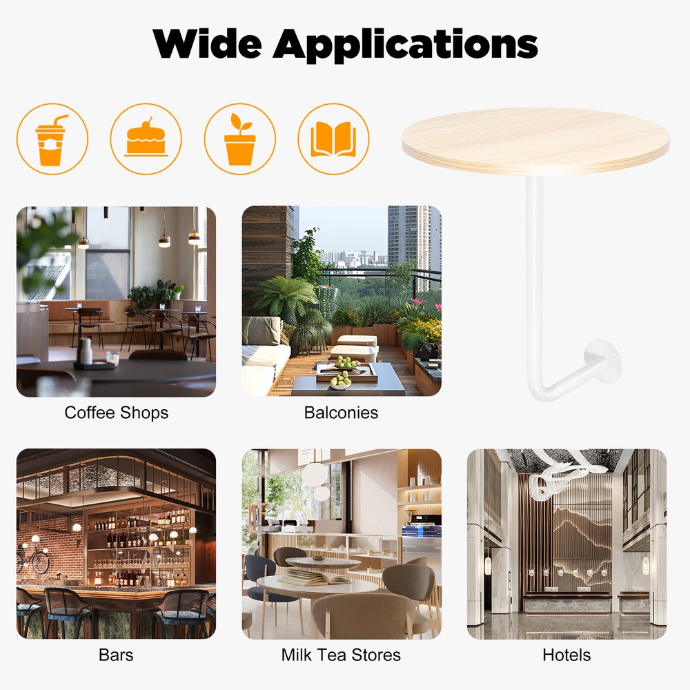 L-Type Coffee Table Bar Table Bar Height Pub Table Counter Table Wall MountedUS