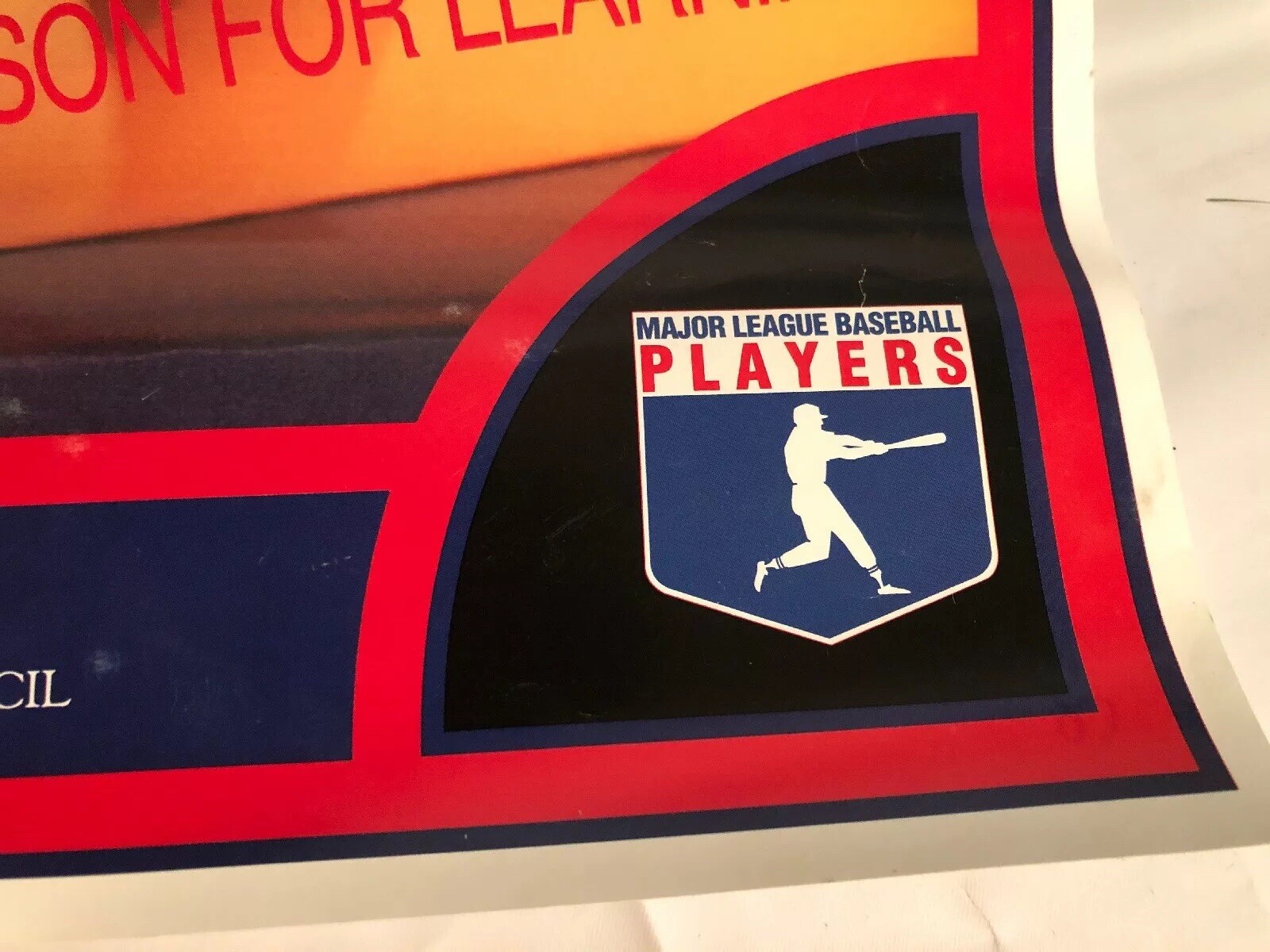 Vtg Milwaukee Brewers Robin Yount Pat Listach Hit The Books WEAC Poster. MLB