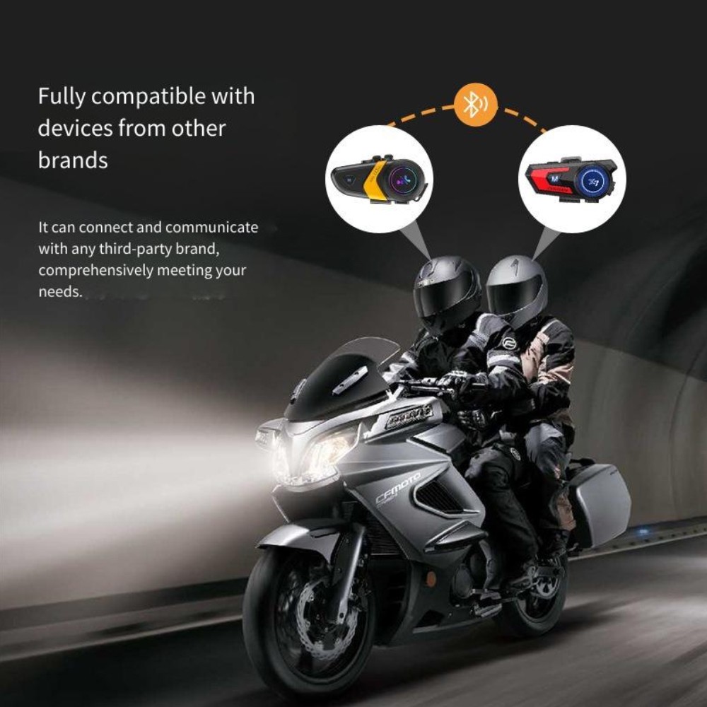 Motorcycle Headset Bluetooth Intercom 2 In 1 Double Microphone X7pro Red