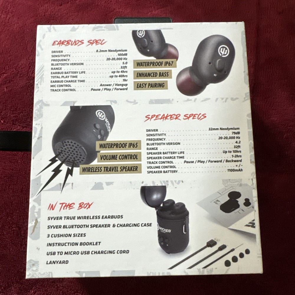 Wicked Audio True Wireless Earbuds & Bluetooth Speaker