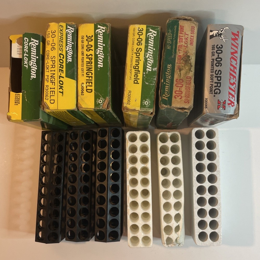 30-06 EMPTY Ammo Boxes With Inserts 9 Boxes Remington Winchester