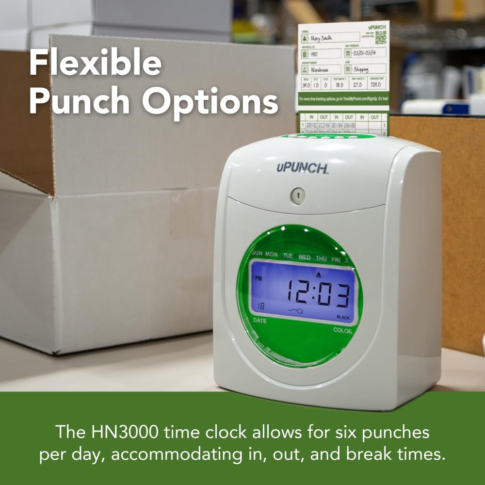 HN1500 Starter Time Clock Bundle for Small Business: Employee Punch Clock Sys...