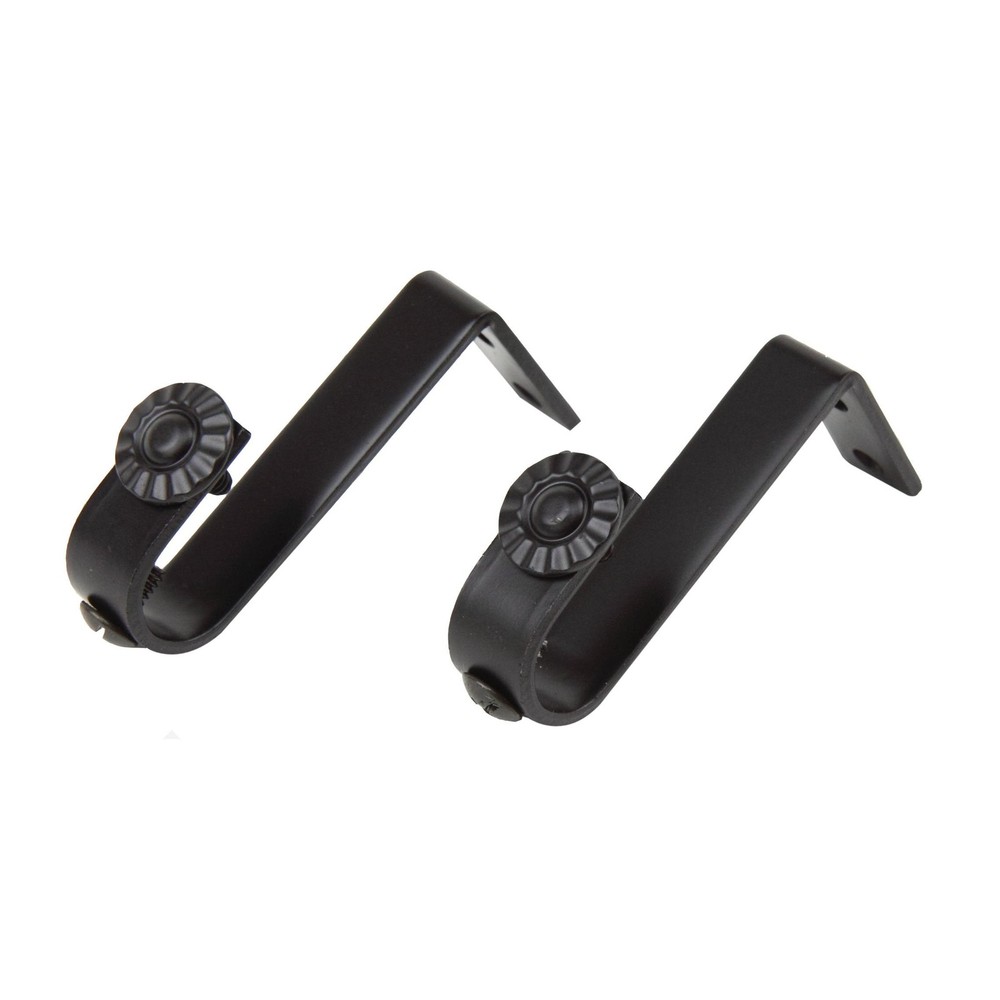 Rod Desyne 3/4" Ceiling Bracket (Pair) Single, Black, 2 Piece