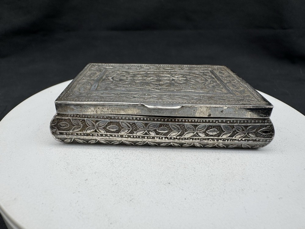 Antique Sterling Silver Hinged Snuff Box, 68 grams