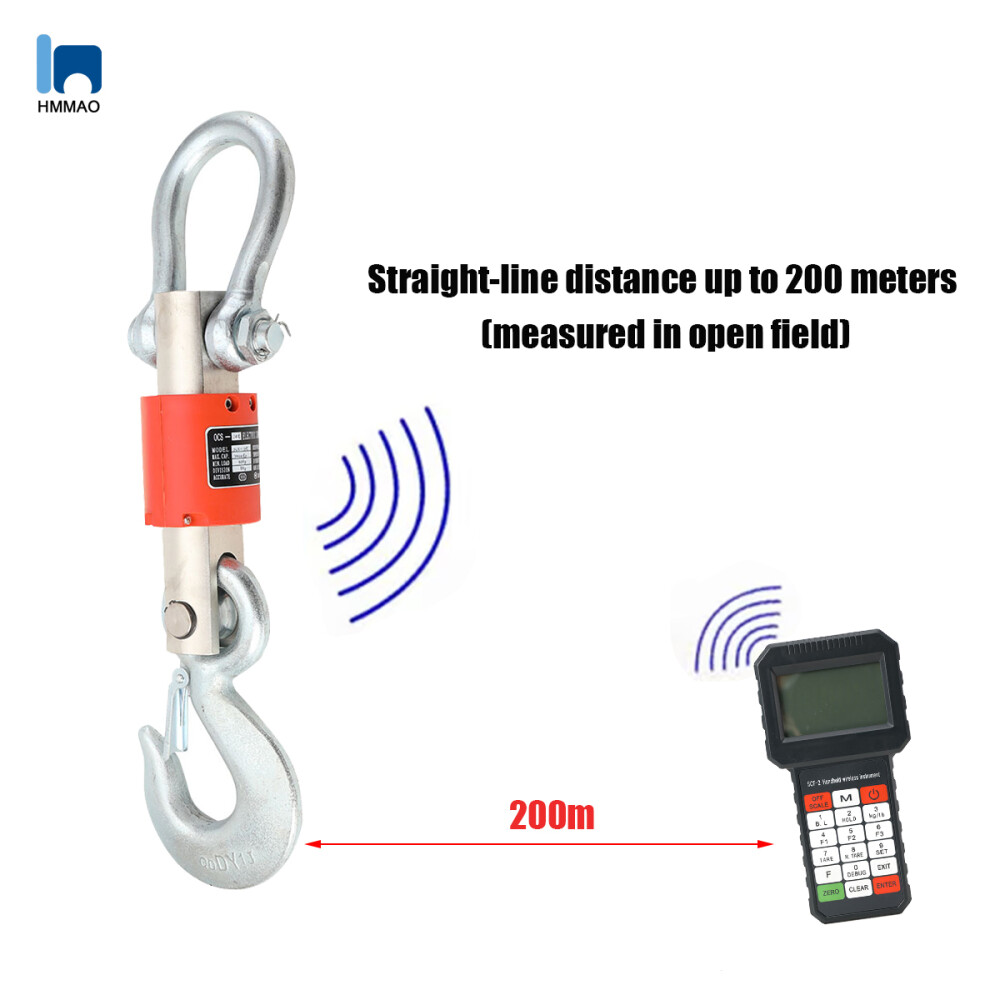 Wireless Remote Digital Electronic Hanging Crane Scale with Handheld Meter 10T