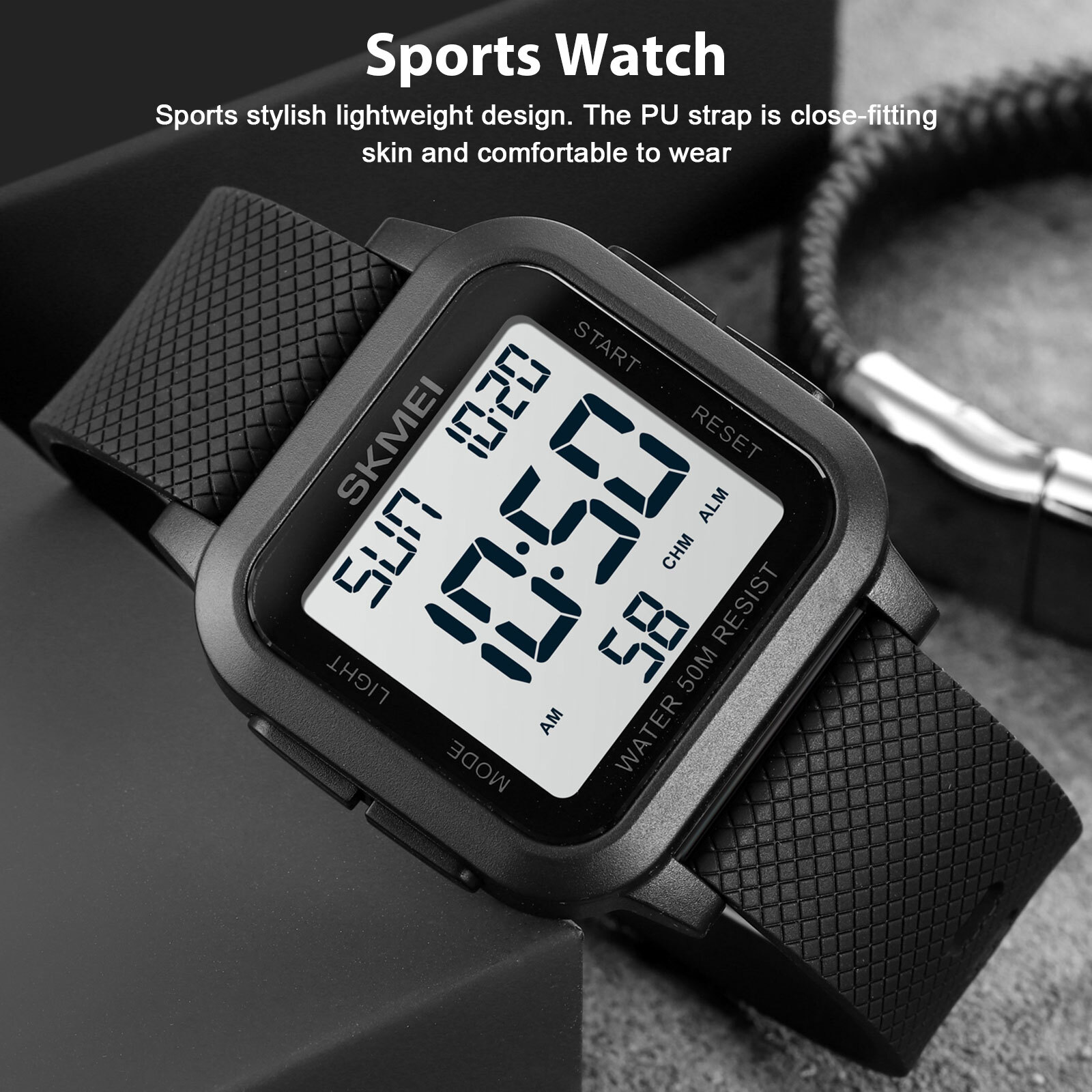 Men's Military Sports Watch LED Screen Large Digital Face Waterproof Wristwatch
