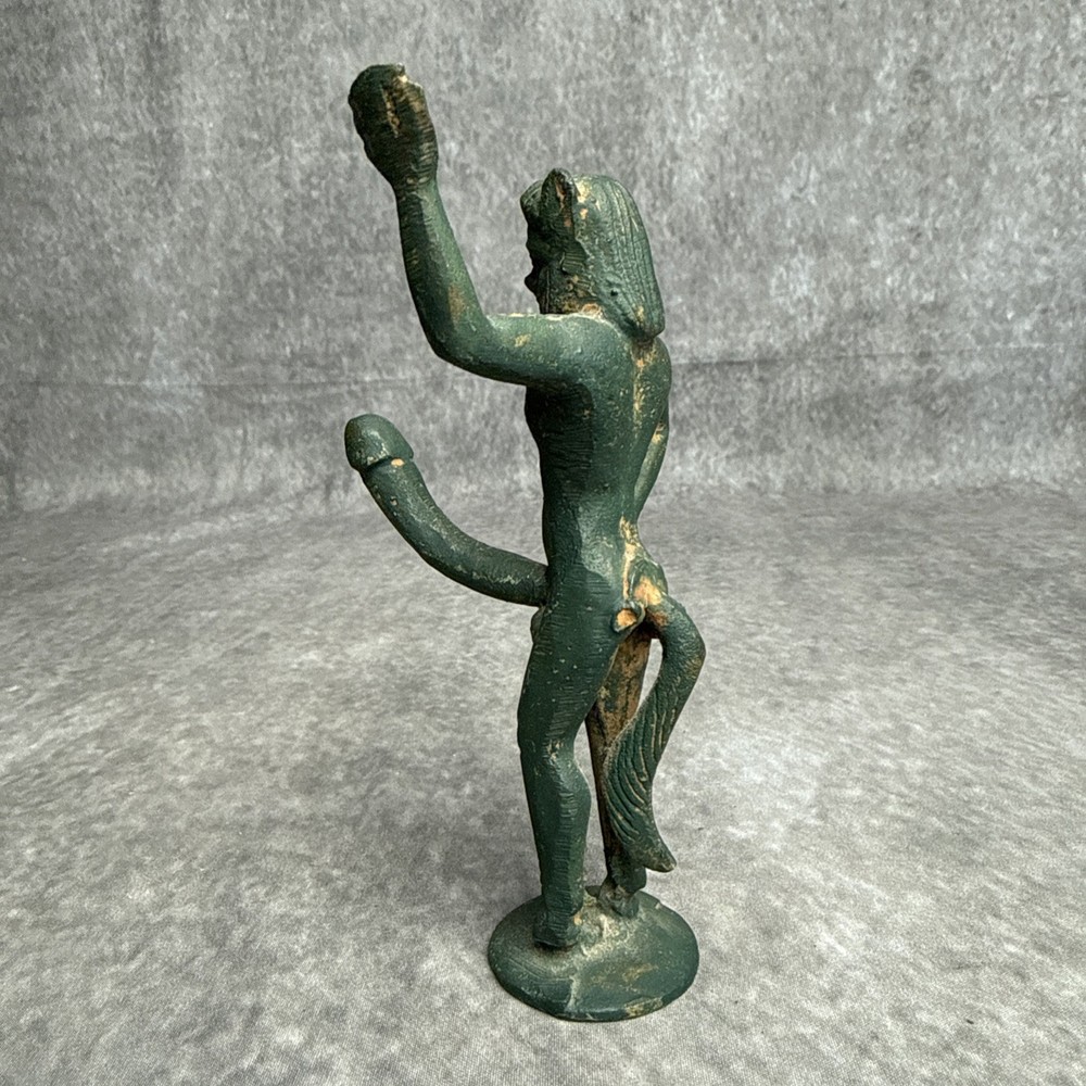 Solid Bronze Ithyphallic Satyr Pan Statuette 5 1/4”" Classical Style