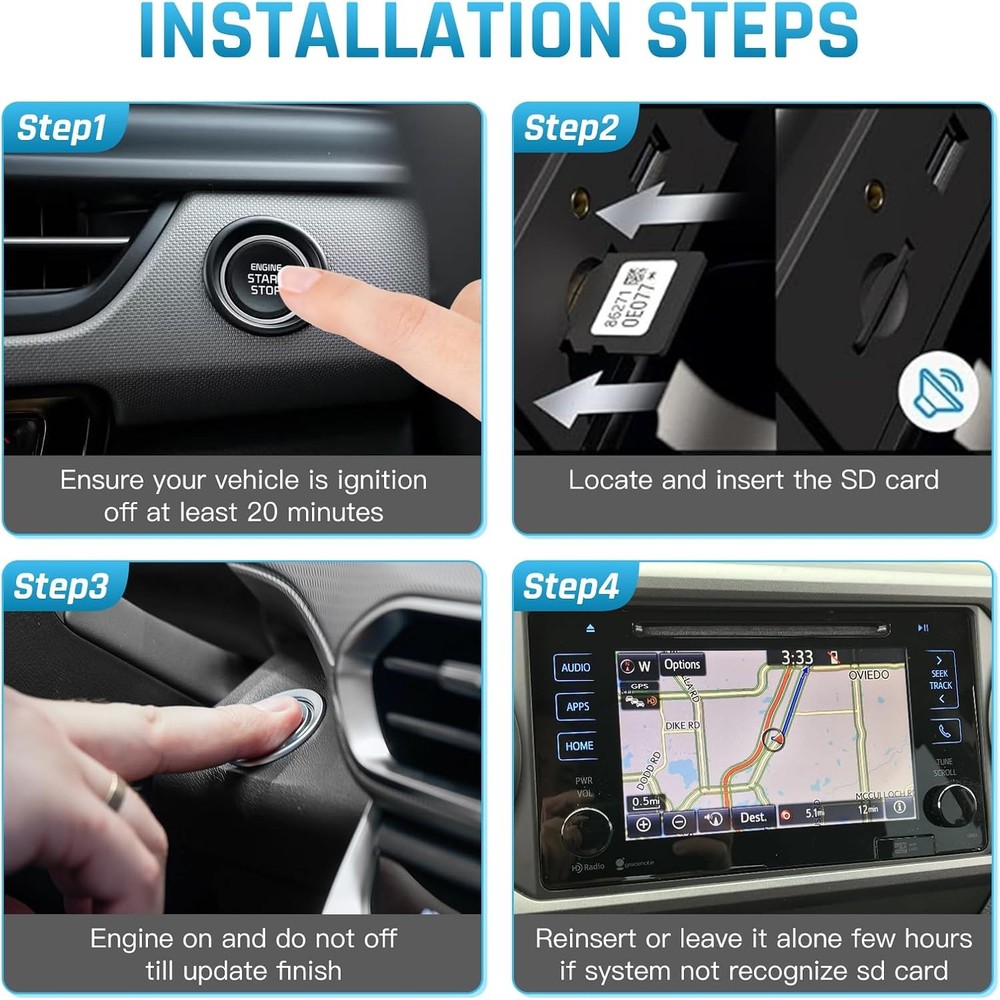 2025 Navigation SD Card Update 86271-0E077 Map Accessories Compatible with Toyot