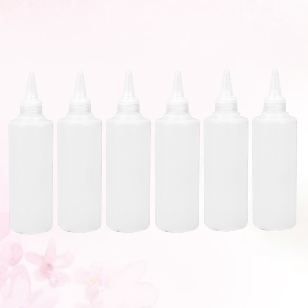 6 Pcs 250 Ml Plastic Squeeze Bottles Applicator Liquid Dispenser