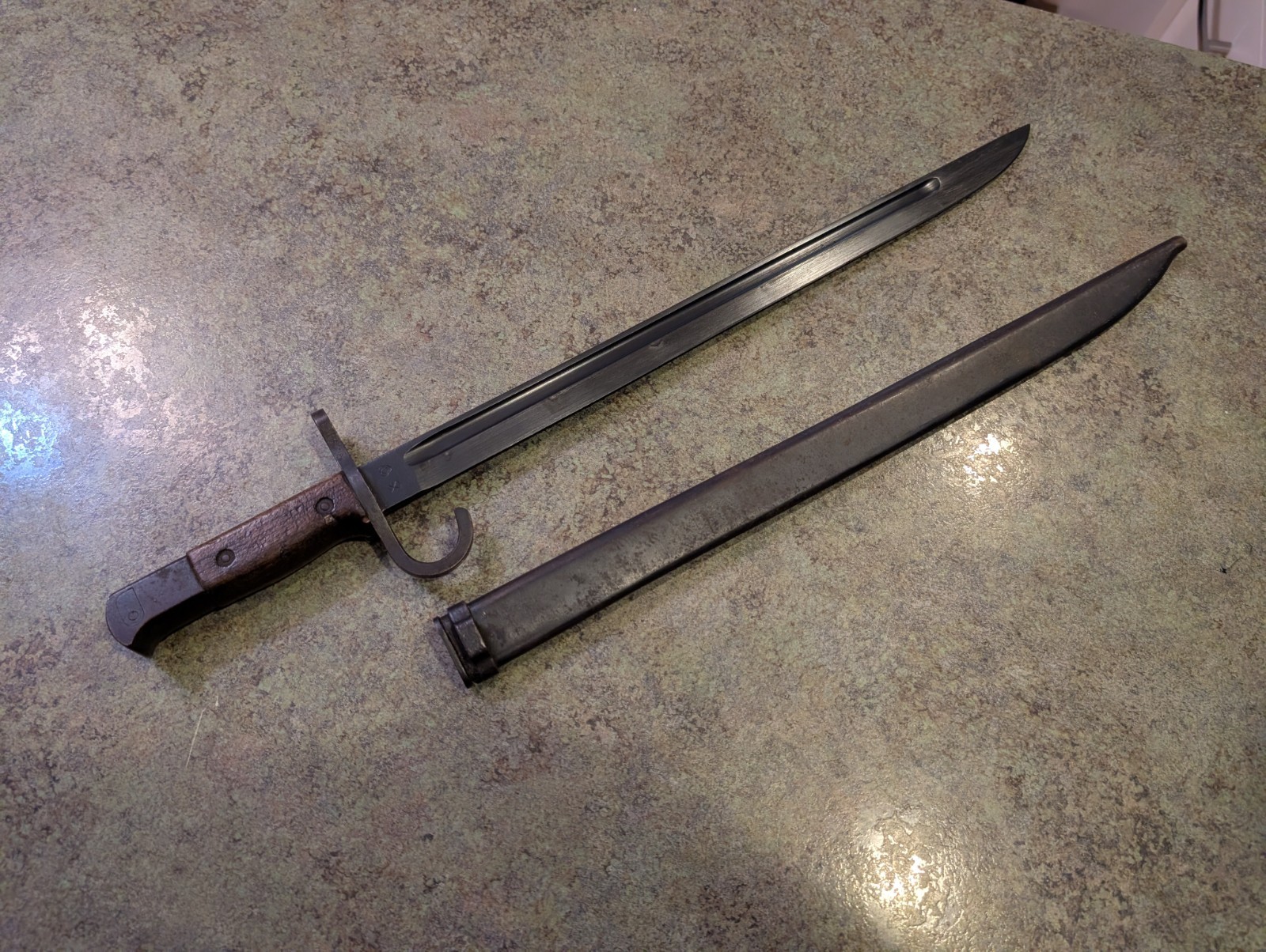 Vintage Japanese WWII Arisaka Model 30 Bayonet with Original Scabbard