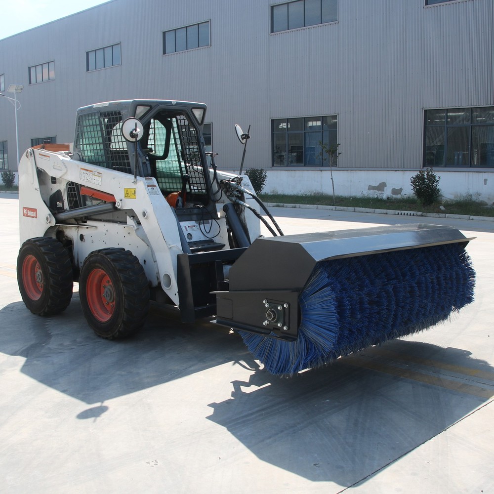 Wolverine 72" 25° Angle Broom Sweeper Hydraulic Skid Steer Loader Attachment