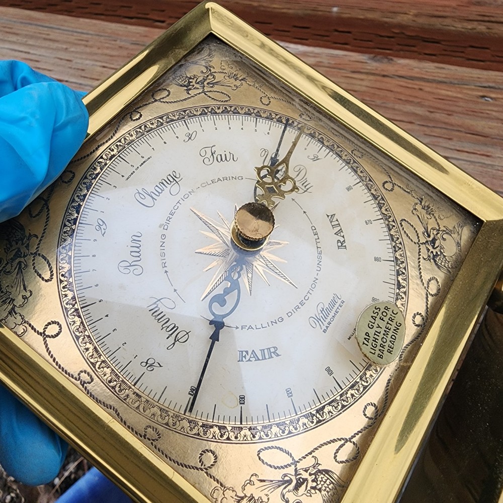 Vintage Brass Wittnauer Barometer Ornate Untested