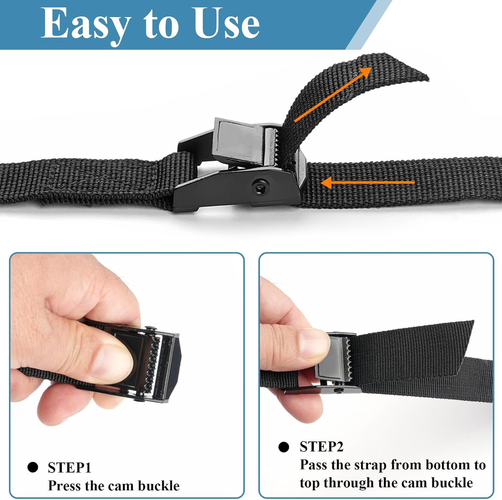Adjustable Tie Down Straps - 4 Pack Ratchet Straps for Trucks and Cargo