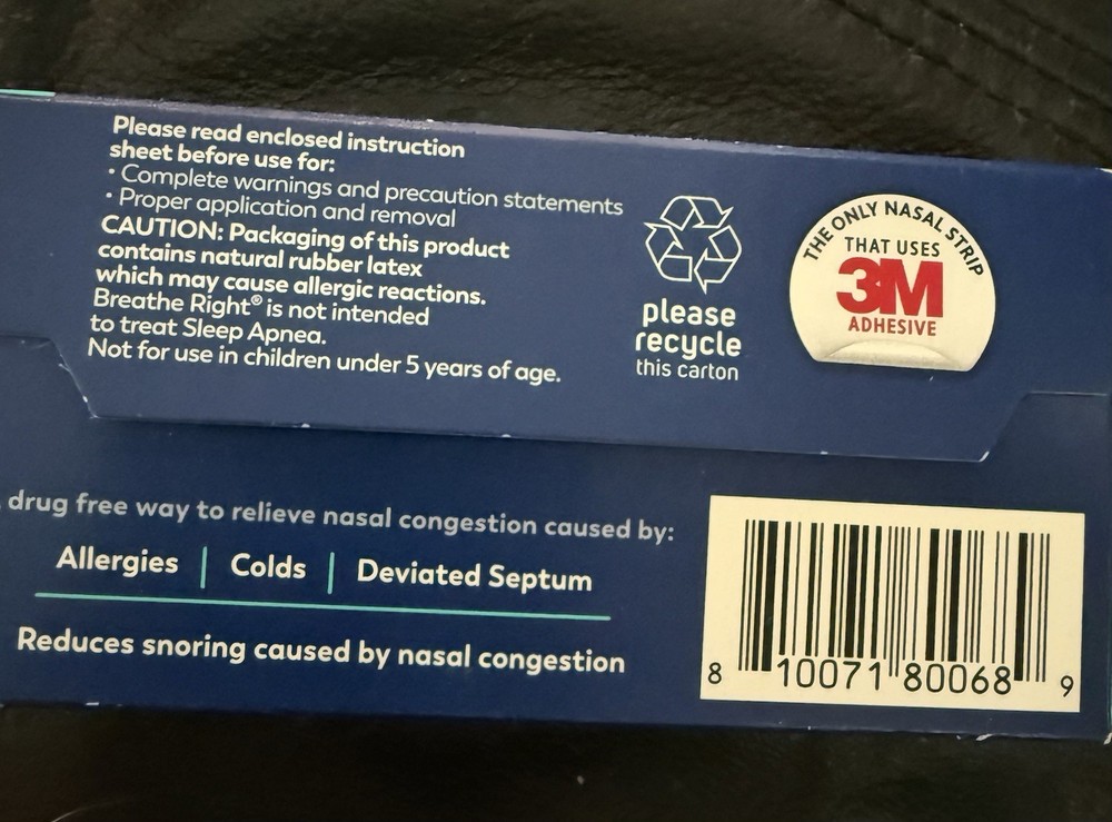 Breathe Right Extra Strength Clear - 6 Boxes Clear Strips. 48 Total