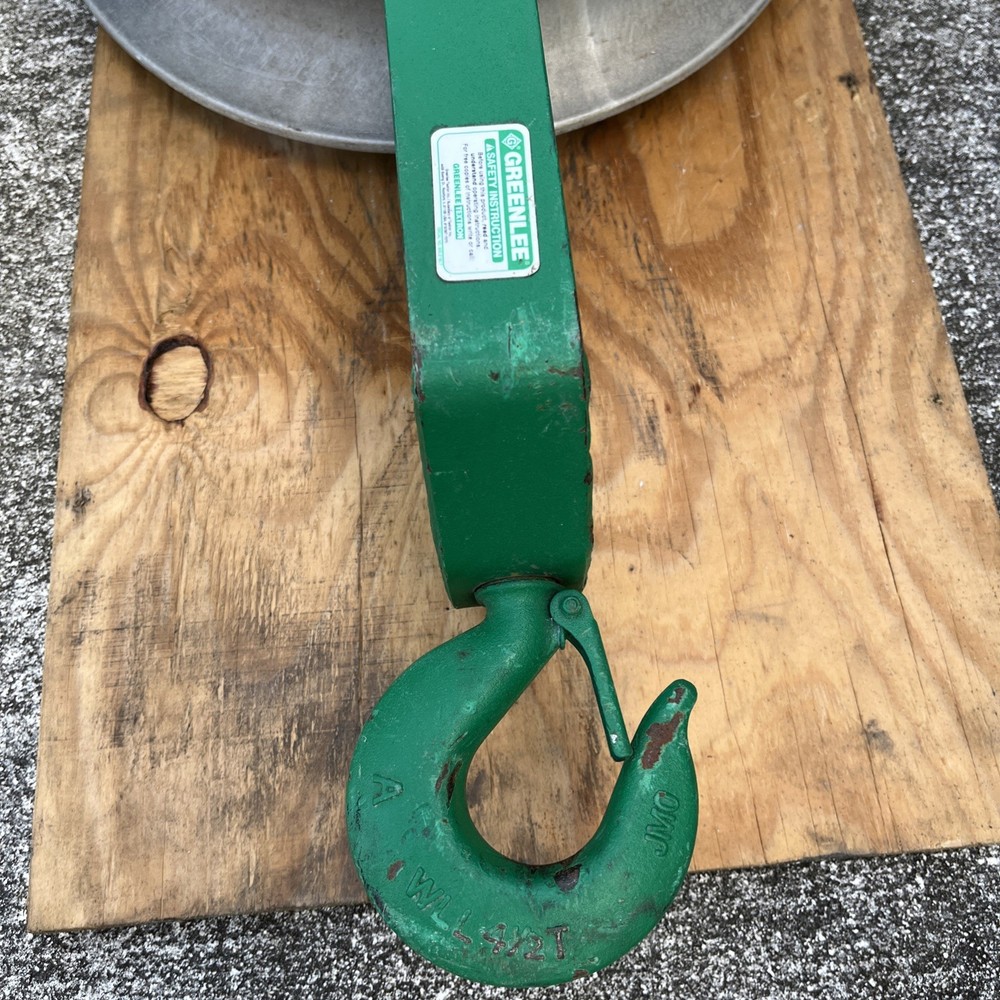 Greenlee 8018 18” Hook Type Cable Rope Sheave Pully Assembly 8000 lbs Inside 7"