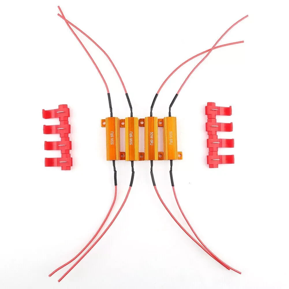 4pcs Load Resistor 50W 6RJ 6ohm LED Decoder FIX Hyper Flash Turn Signal Blinker