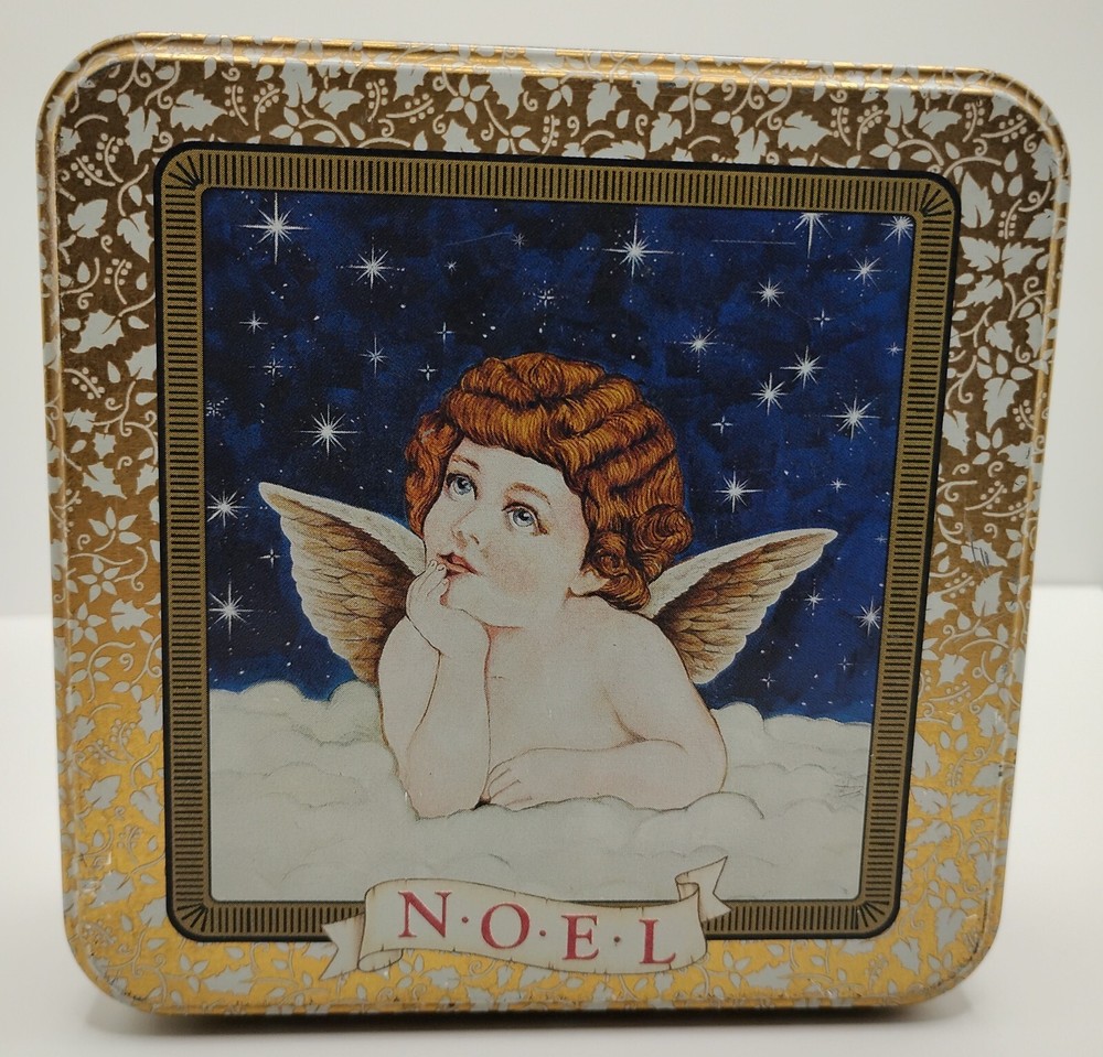 Holiday Cherub Square Tin - Multicolored