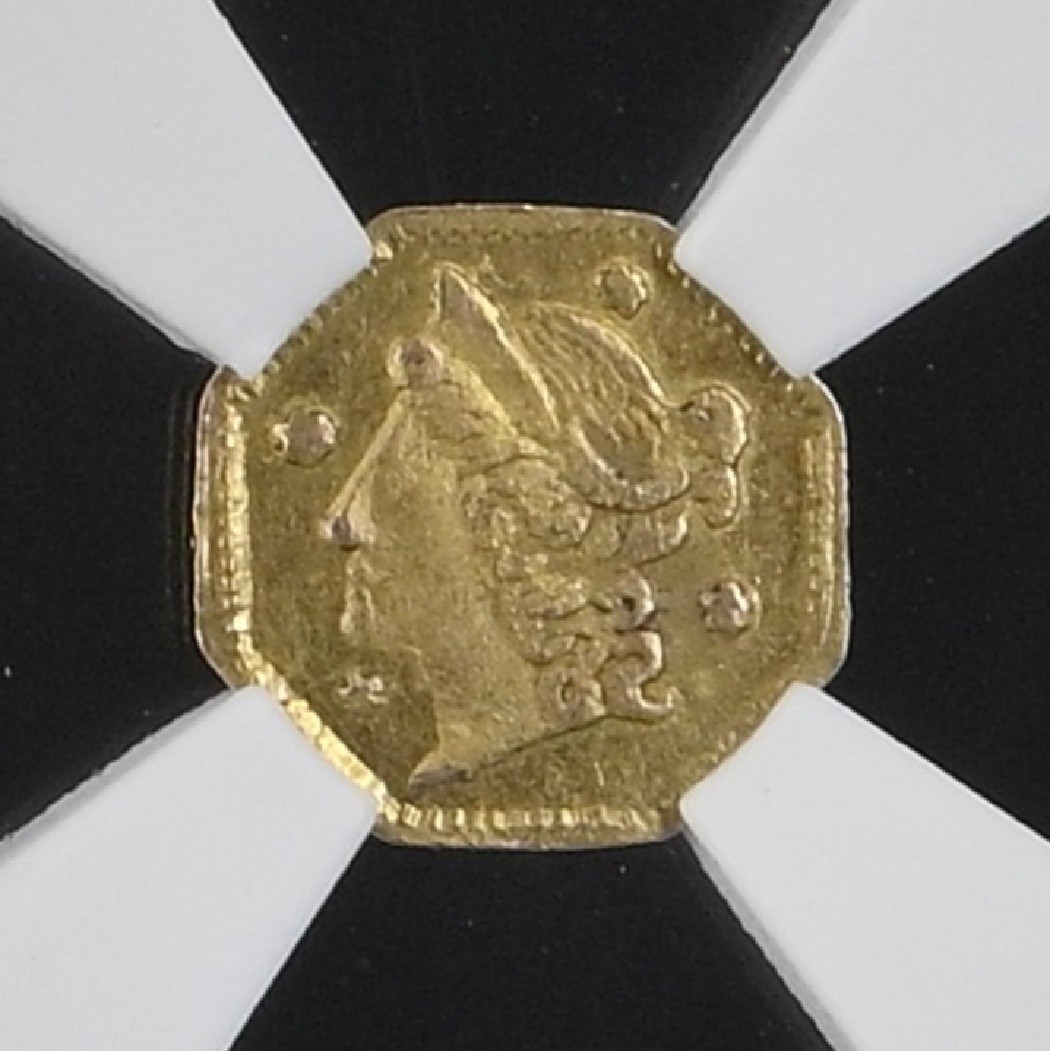 Scarce 1854 G25C California Fractional Gold BG-104 / NGC MS61 Total NGC Pop 20.