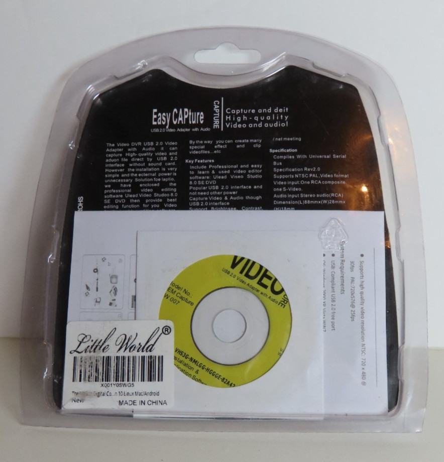 New Easy CAPture USB 2.0 Video Adapter with Audio Capture & Edit