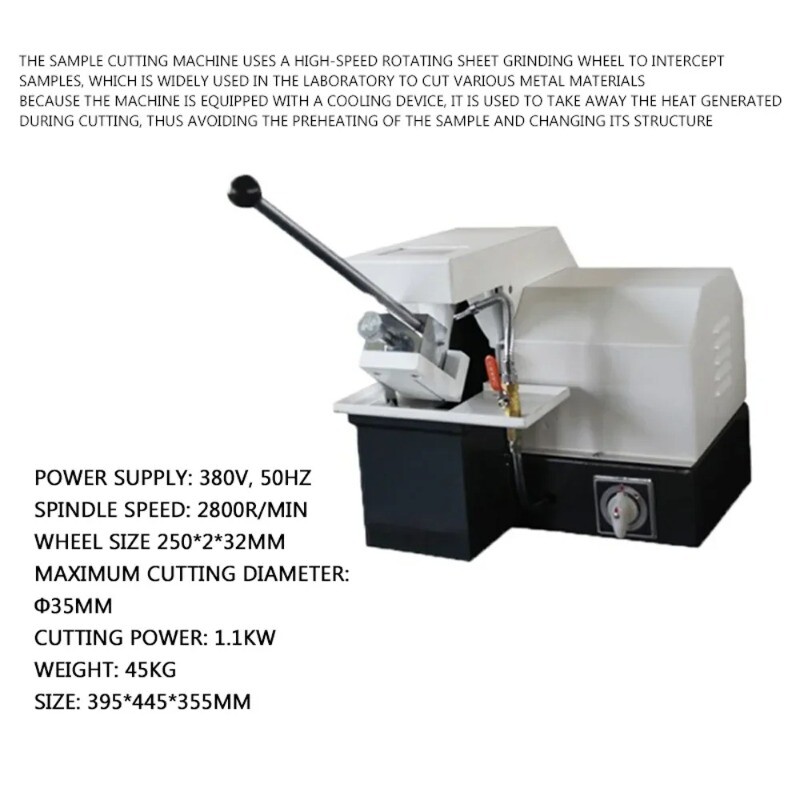Manual Metallographic Grinding Polishing Machine Microscope Sample Cutter