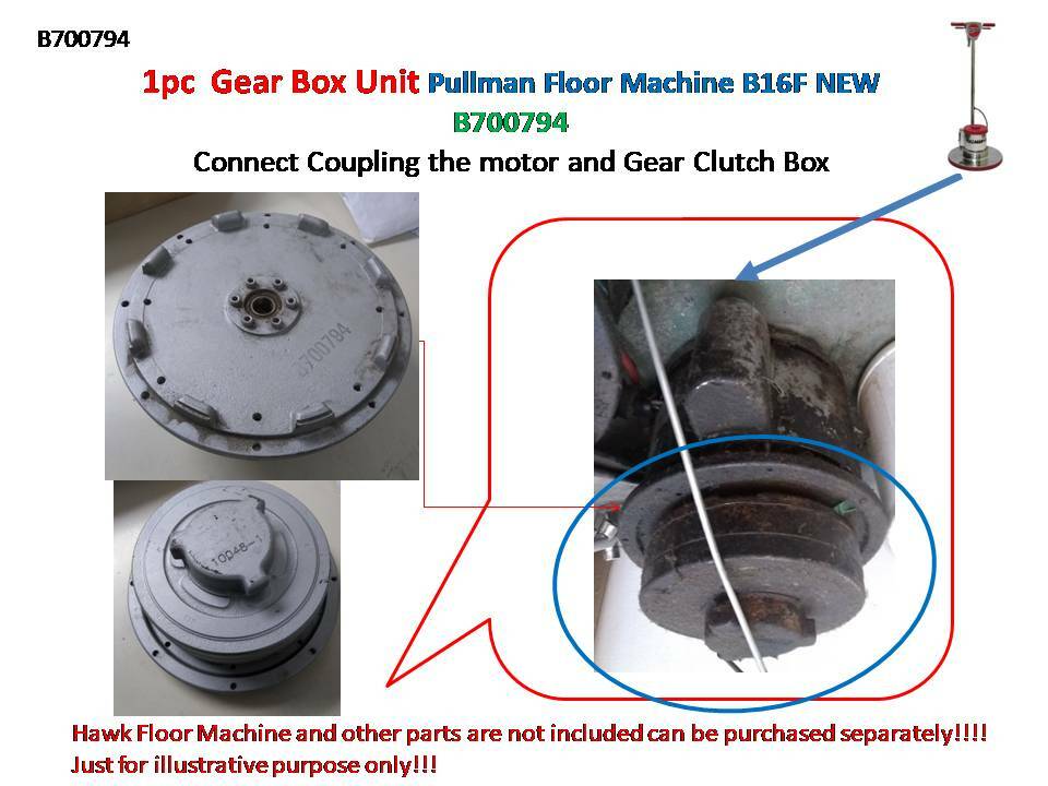 1pc Gear Box B700794  Pullman Floor Machine between Motor Tank& Gear Box