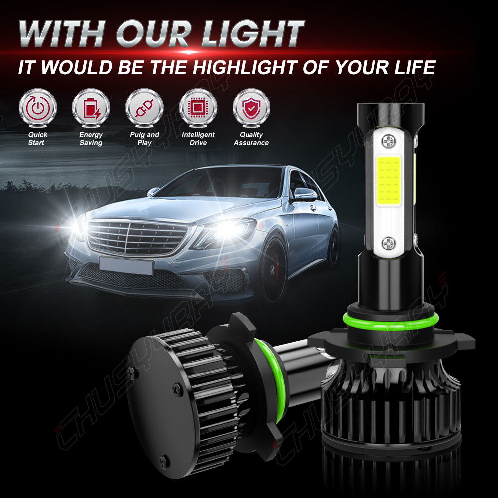 10000K 9005 9006 LED Headlight KIT Combo Bulbs Hi Low Beam Super Bright White