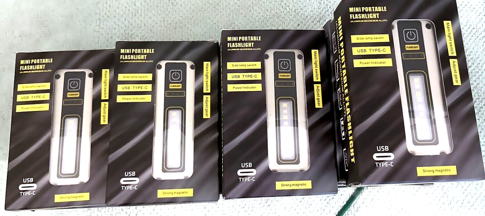 POCKET EDC MINI (LED) FLASHLIGHT FLOOD LIGHT/STROBE - 7 MODES & MAGNETIC BASE