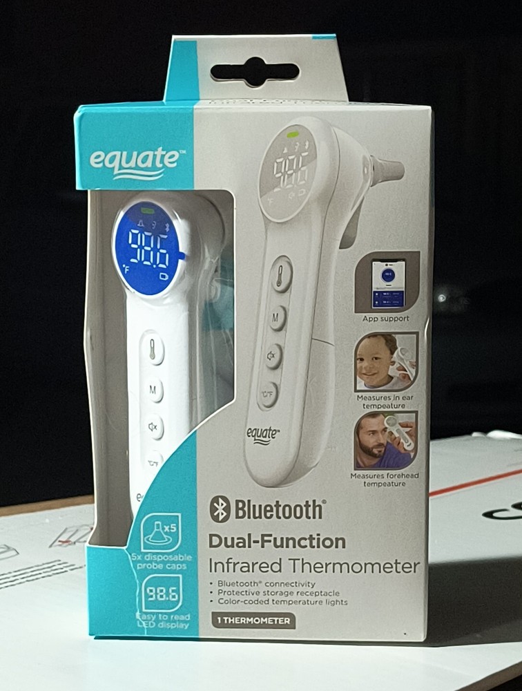 Equate Bluetooth Dual-Function Infrared Thermometer, Forehead and Ear Mode