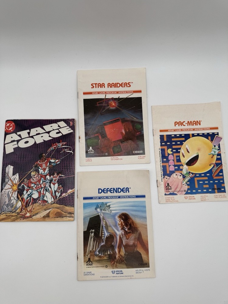 VTG Atari Instruction Booklets ONLY: Defender Star Raisers Pac-Man Atari Force