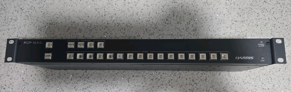 Harris RCP-16X4P Rackmount Remote 16x4 Programmable Crosspoint Pushbutton Panel