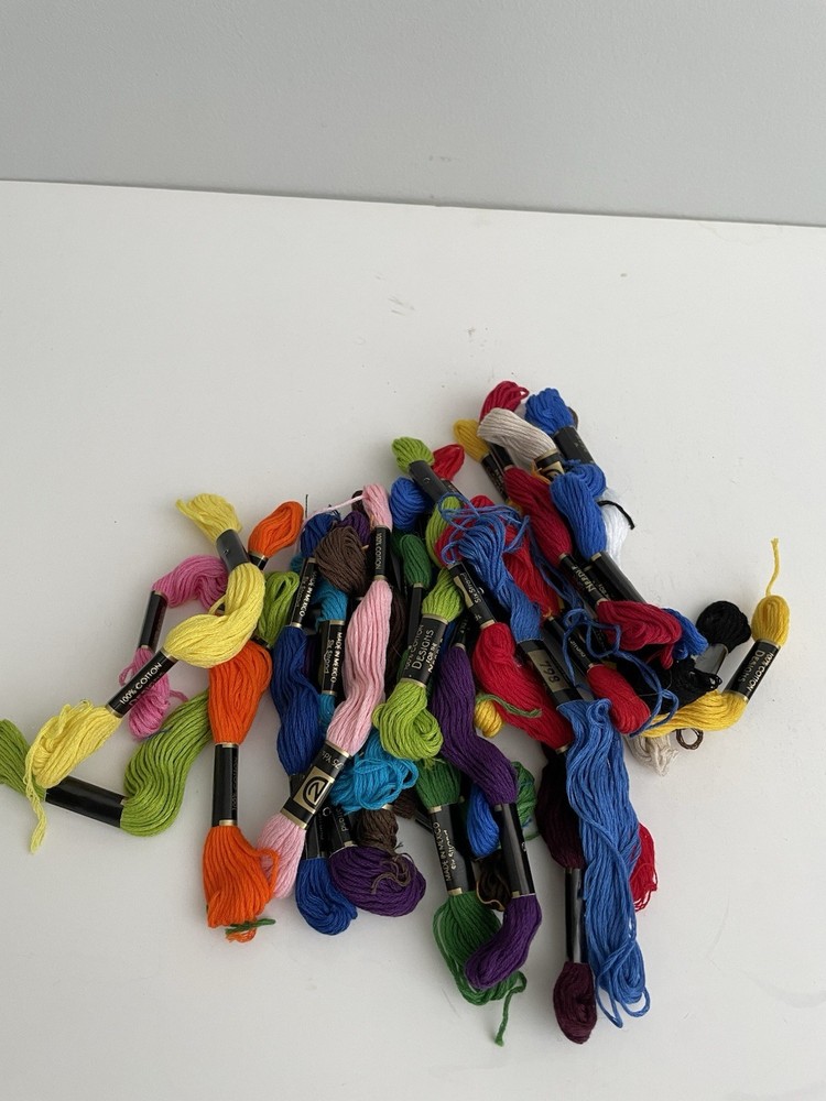 Assorted Embroidery Floss Skeins Threads Odds & Ends Craft Sewing Needlework Lot