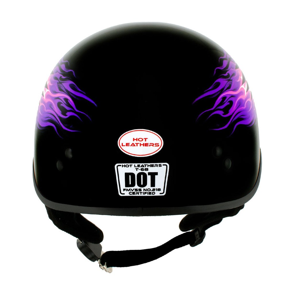 Motorcycle Helmet Hot Leathers Black Out Eagle DOT Half Helmet