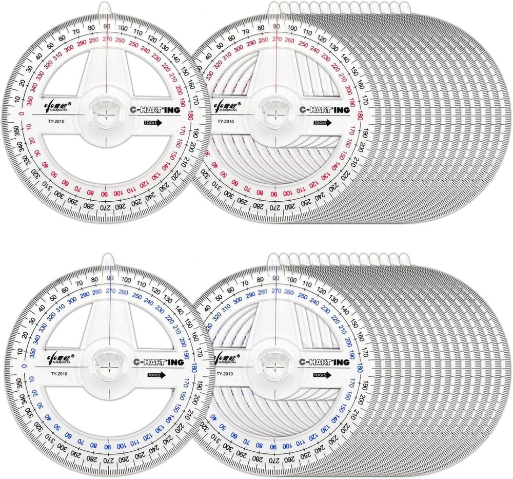 360° Protractor Pack of 30 Protactors Plastic Protractor Math Protractors Cle...