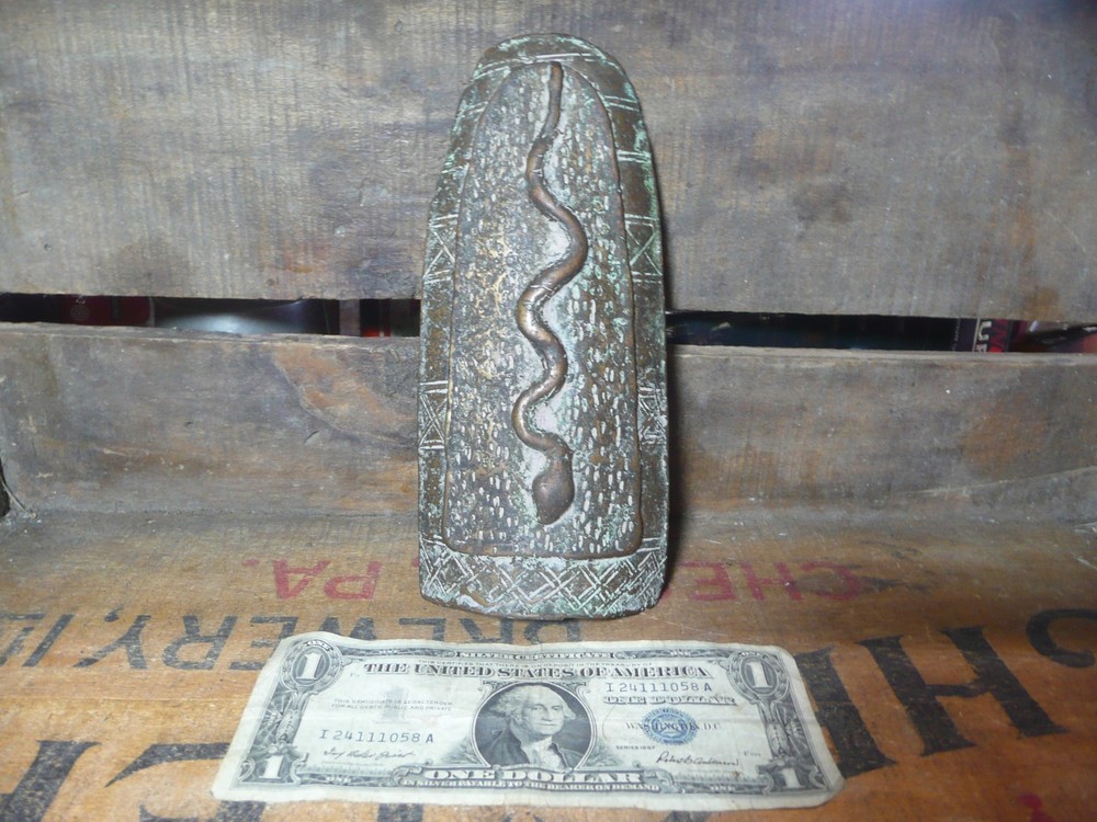 Small Scale Bronze Shield with Serpent 7 1/4" x 3 1/4"