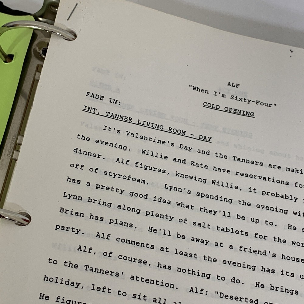 Original Alf TV Script Show, UNIQUE COPY! “When I’m Sixty-Four” #4018