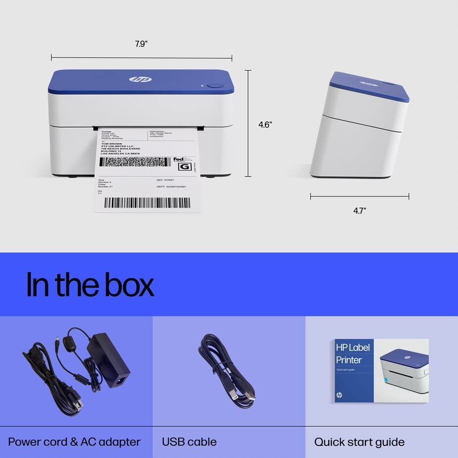 HP Direct Thermal Label Printer KE100 USB, Shipping, Barcode, & More