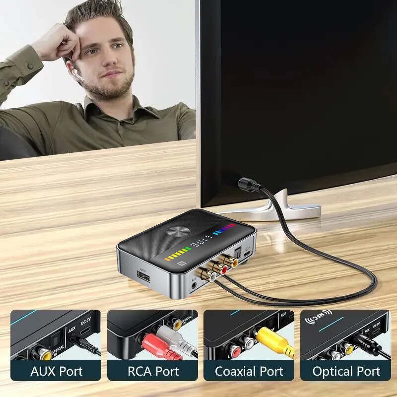 Bluetooth Transmitter Receiver Adapter Long Range For TV Home Car Stereo Audio