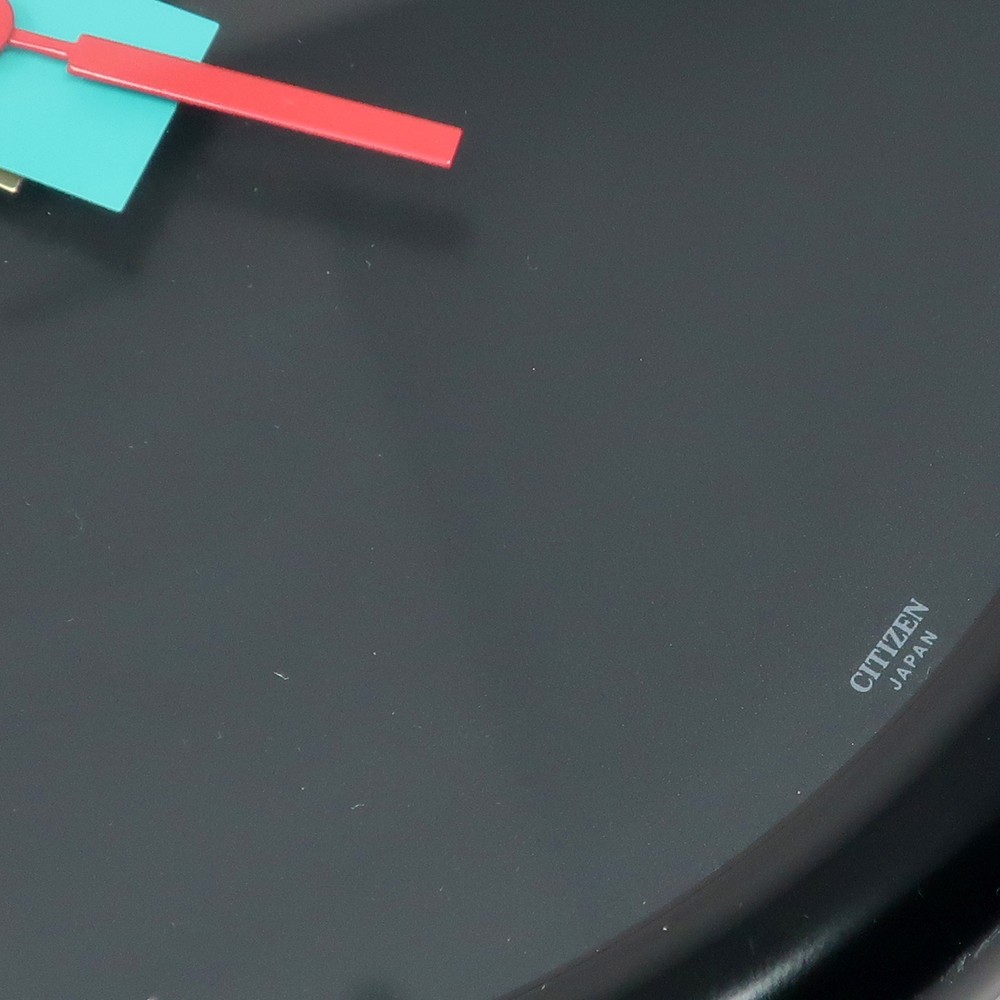 1980s Black Postmodern Wall Clock by Citizen