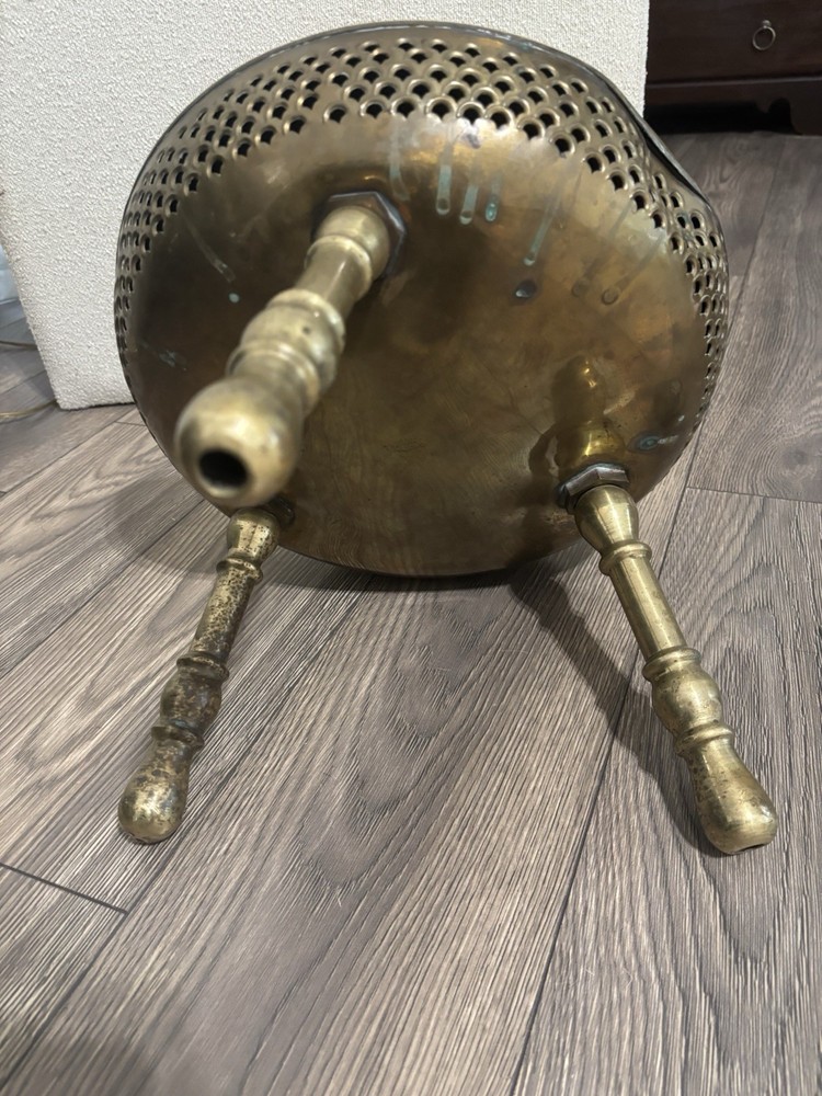 Indian Brass Three Legged Foot Stool Warmer