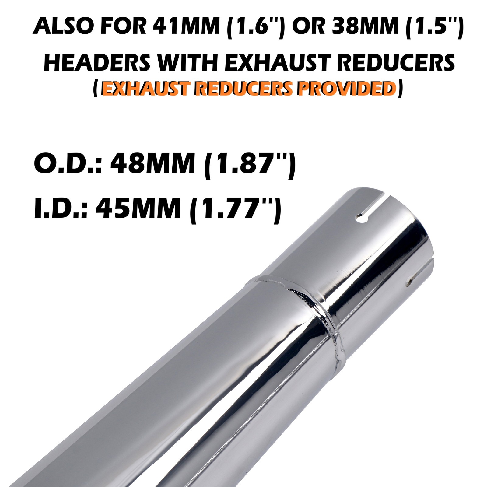 Upswept Front Exhaust Pipe Set for Shovelhead 1970-1984 Custom & Slip on