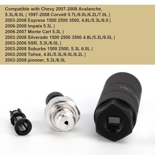 Engine Oil Pressure Sensor & Socket, Oil Pressure Sending Unit Switch Kit for