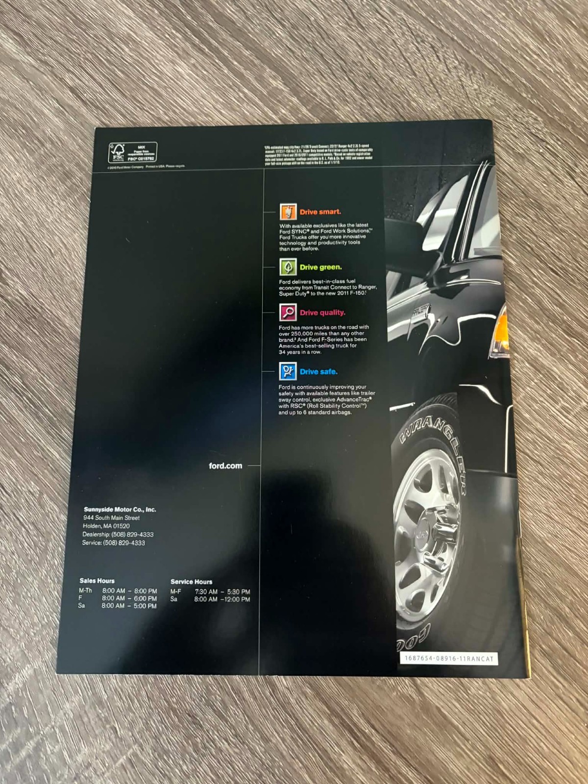 VINTAGE ORIGINAL 2011 FORD RANGER SALES BROCHURE CATALOG