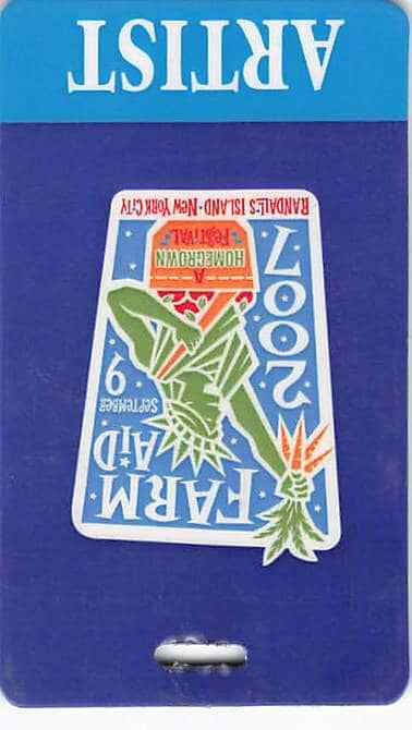 Farmaid Backstage Pass 2007 Blue Artist Laminate Variant