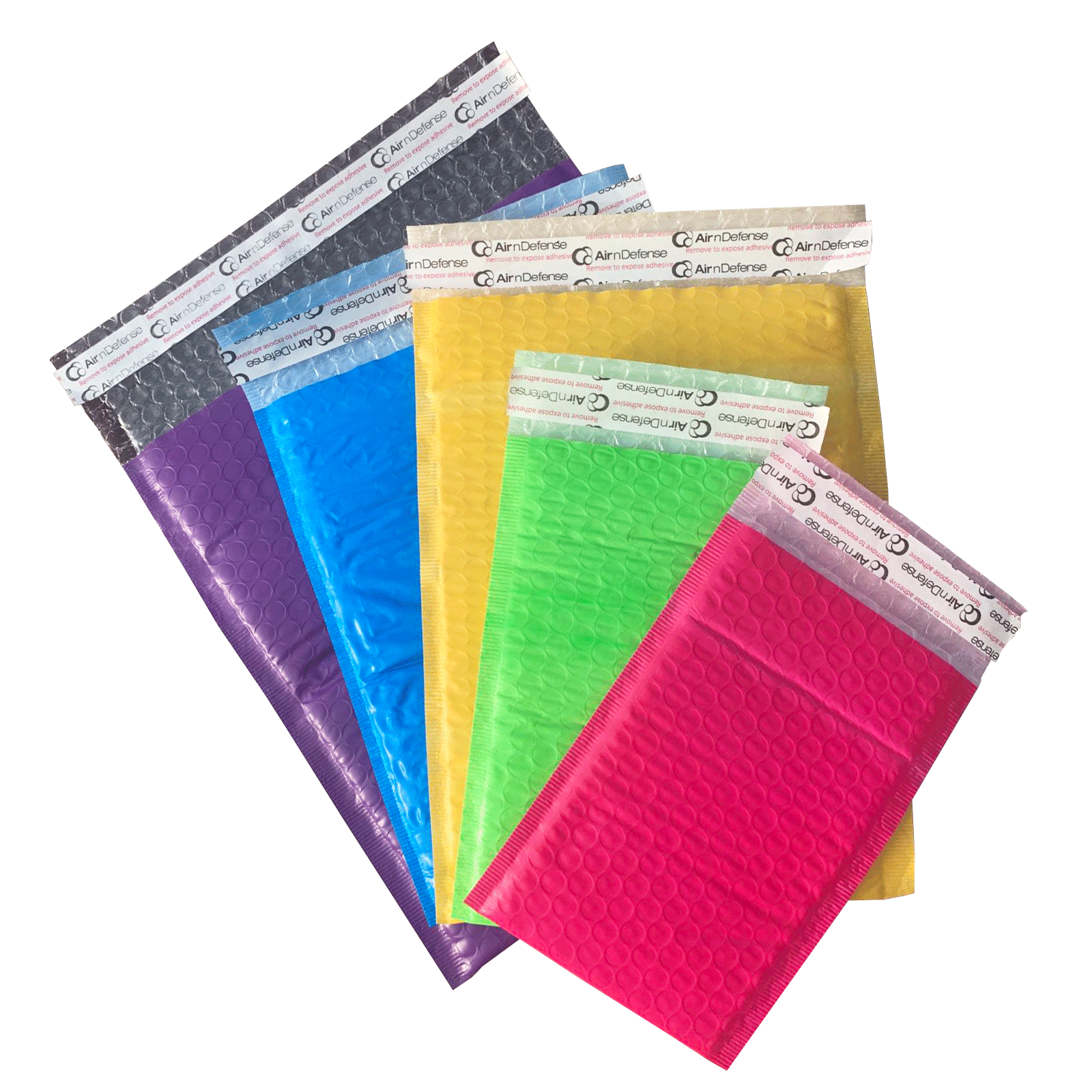 AirnDefense Poly Bubble Mailers Envelope #000 4x8 #0 6.5x10 #2 8.5x12 #5 10.5x16
