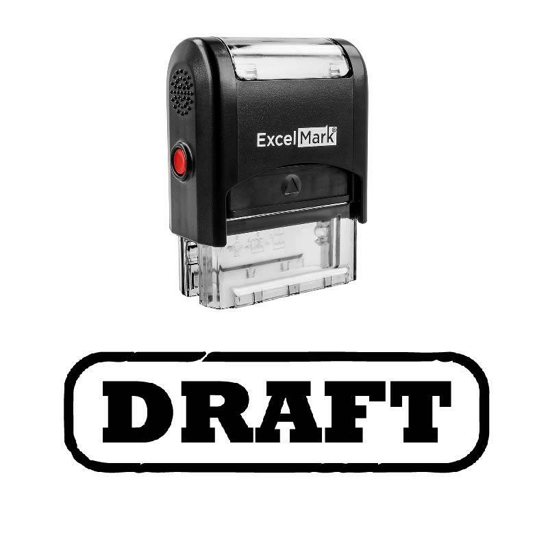 Rounded Box DRAFT Stamp - Self-Inking / Black