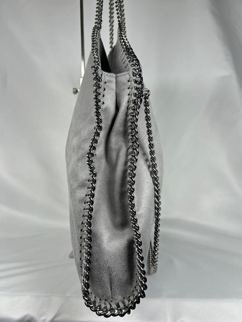 Stella Mccartney Falabella large Fold over Tote Gray Leather Shoulder bag 122611