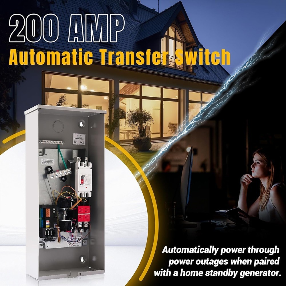 200 Amp Automatic Transfer Switch w/Power Management for Generac RXSW200A3